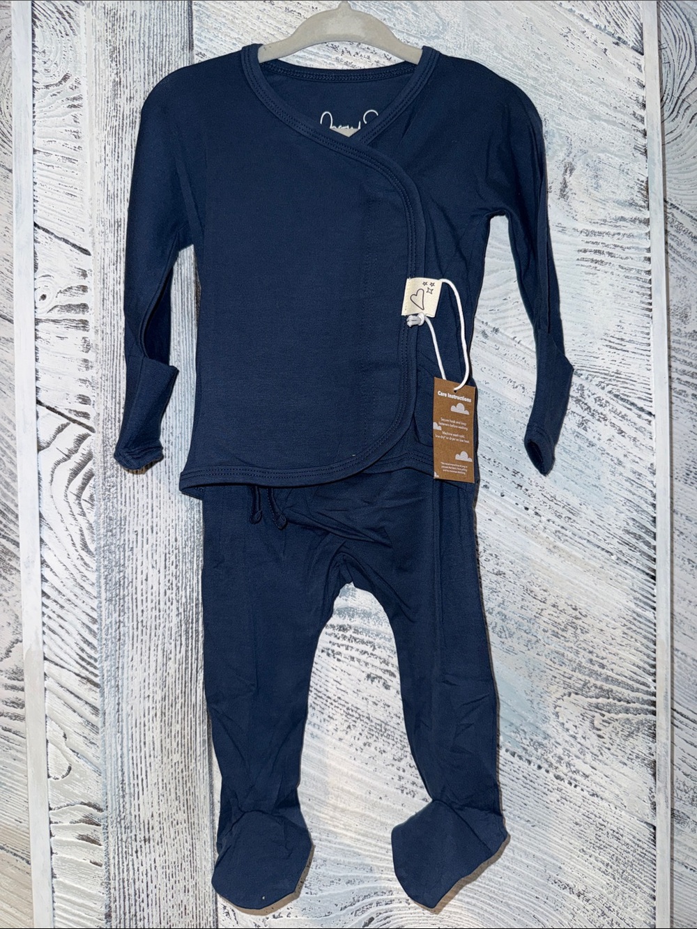Bonsie Long Sleeve Navy Kids Pajama Set - Soft Footed Sleepwear